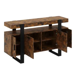 Sideboard CHELSEA 140 x 80 cm braun/schwarz