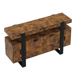 Sideboard CHELSEA 140 x 80 cm braun/schwarz