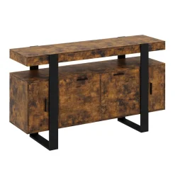 Sideboard CHELSEA 140 x 80 cm braun/schwarz