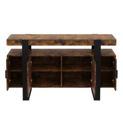 Sideboard CHELSEA 140 x 80 cm braun/schwarz
