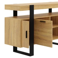 Sideboard CHELSEA 140 x 80 cm hellbraun/schwarz