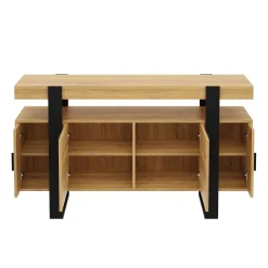 Sideboard CHELSEA 140 x 80 cm hellbraun/schwarz
