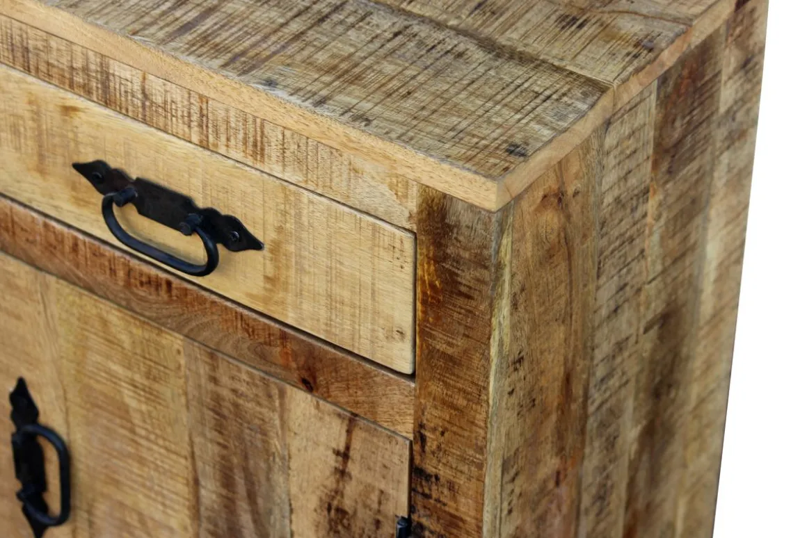 Sideboard Holz Vintage BASIL auf Rollen 80 x 70 cm