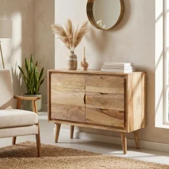 Sideboard Holz Vintage JARON 90 x 70 cm