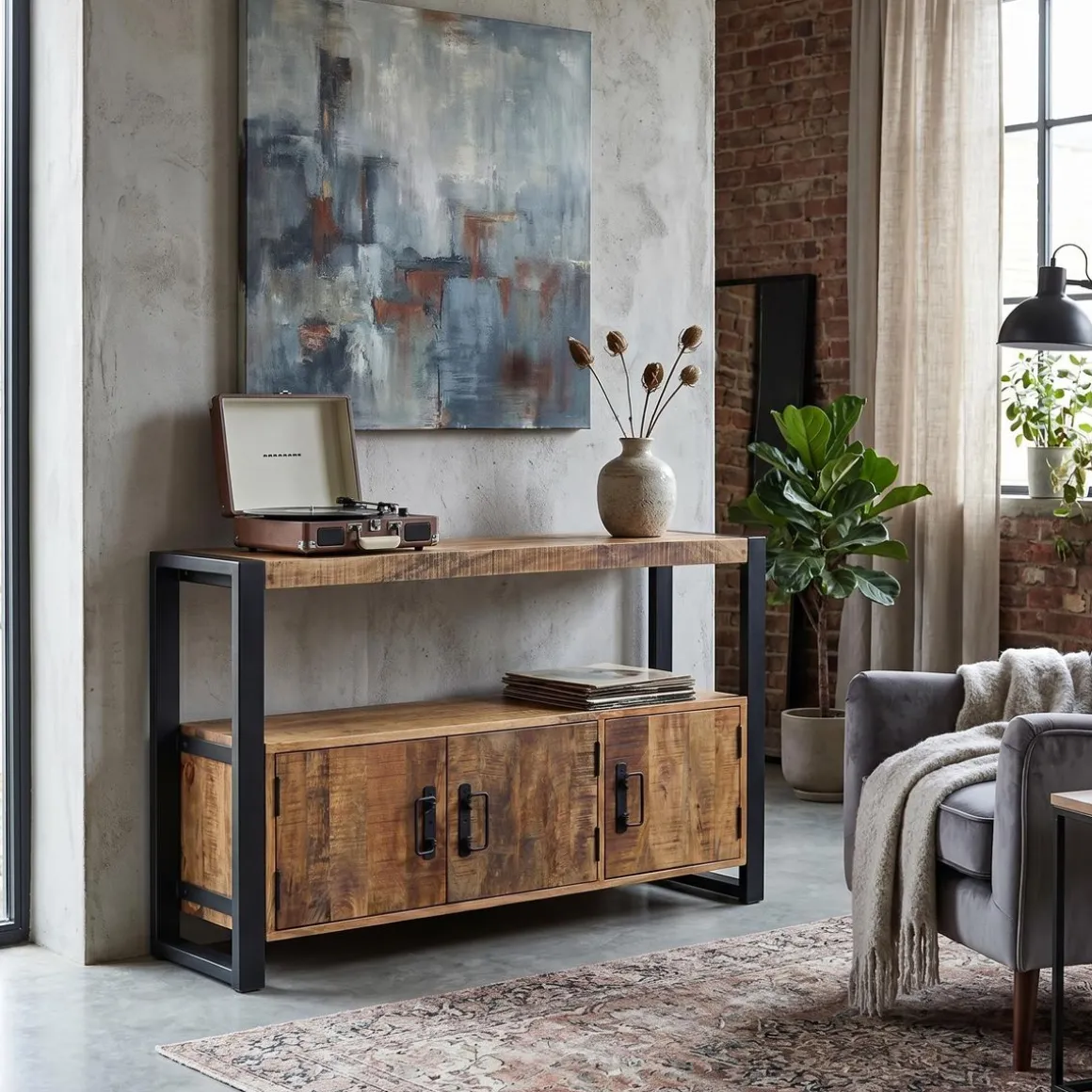 Sideboard Holz Vintage LUCIEN 120 x 75 cm