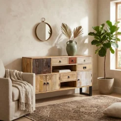 Sideboard Holz Vintage REMI 140 x 80 cm