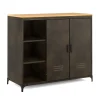 Sideboard Industrial FORGE 100 x 86 cm schwarz/braun