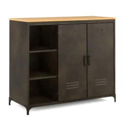 Sideboard Industrial FORGE 100 x 86 cm schwarz/braun