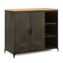 Sideboard Industrial FORGE 100 x 86 cm schwarz/braun