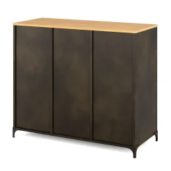 Sideboard Industrial FORGE 100 x 86 cm schwarz/braun