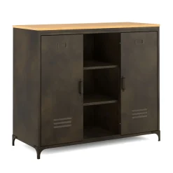 Sideboard Industrial FORGE 100 x 86 cm schwarz/braun