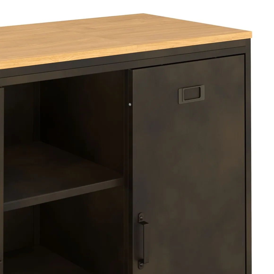 Sideboard Industrial FORGE 100 x 86 cm schwarz/braun