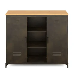 Sideboard Industrial FORGE 100 x 86 cm schwarz/braun
