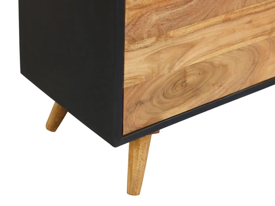 Sideboard JARIK 90 x 83 cm schwarz/braun