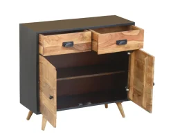 Sideboard JARIK 90 x 83 cm schwarz/braun