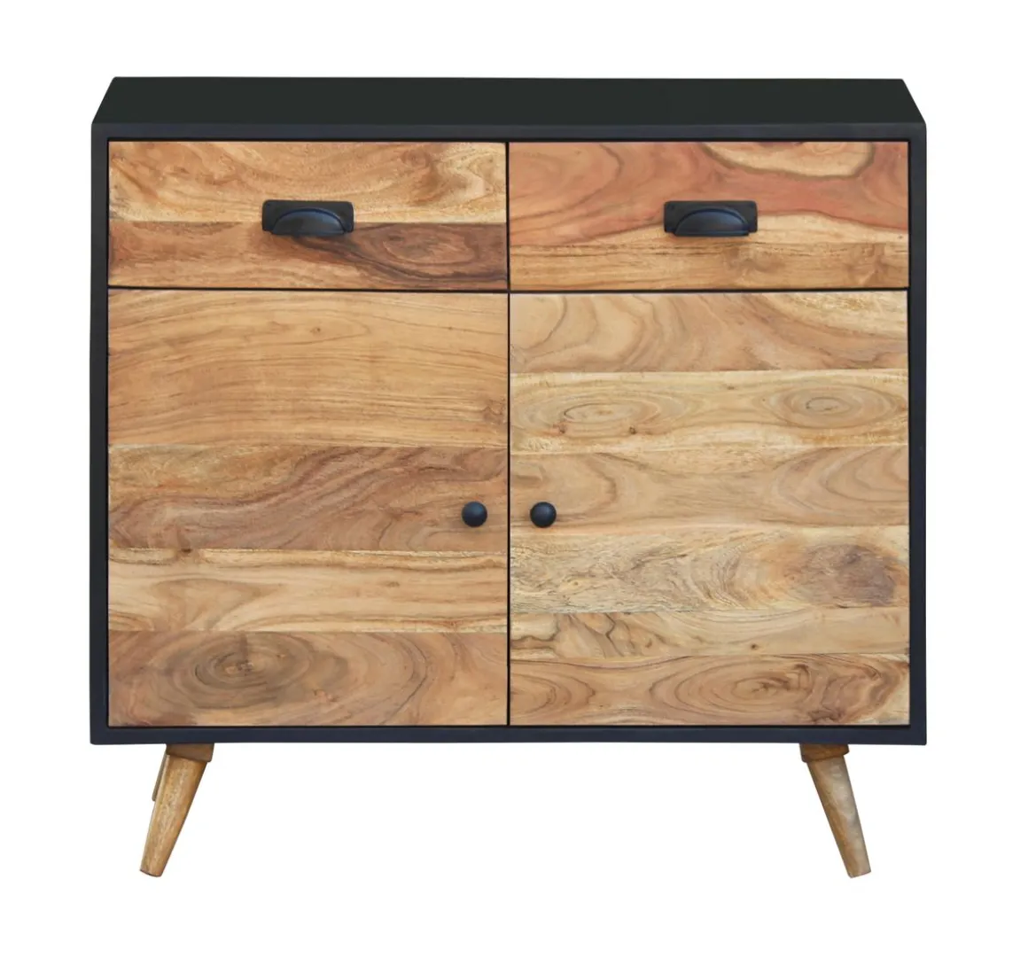 Sideboard JARIK 90 x 83 cm schwarz/braun