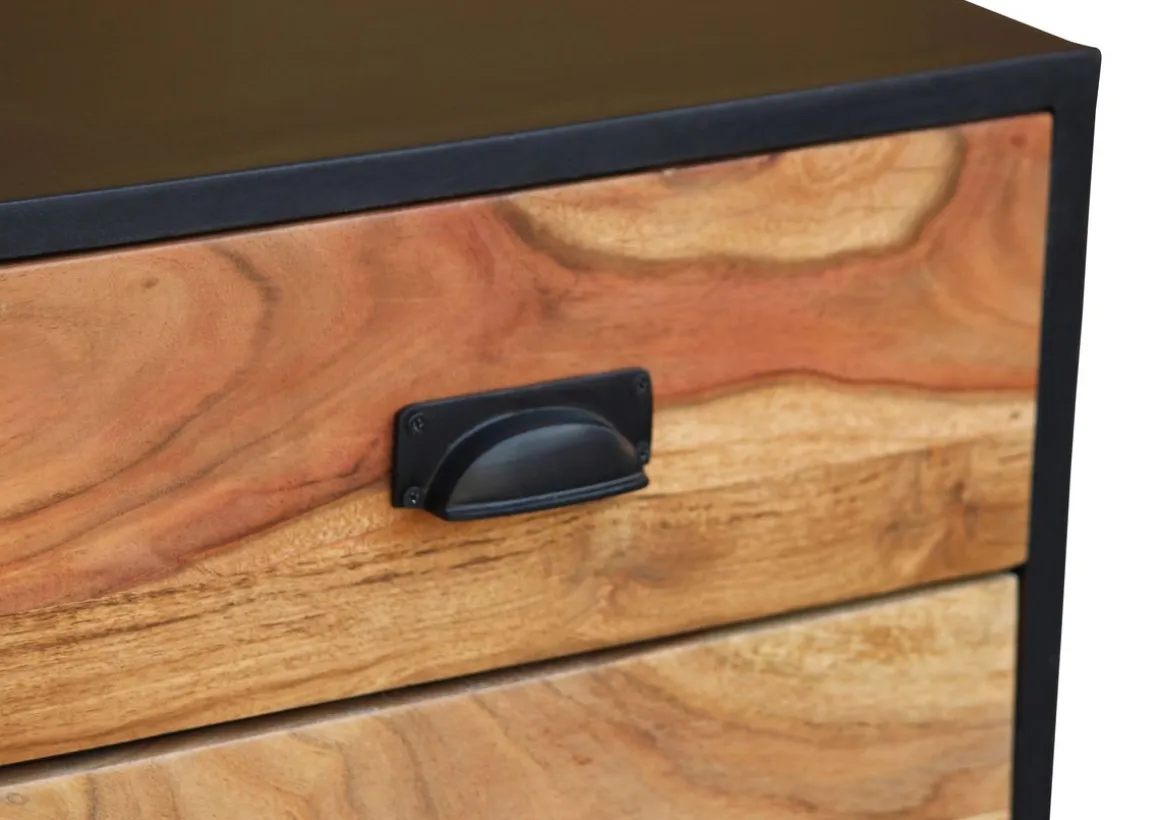 Sideboard JARIK 90 x 83 cm schwarz/braun
