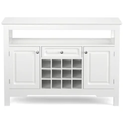 Sideboard LAVEA mit Weinregal 116 x 82 cm weiss