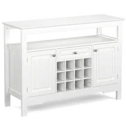 Sideboard LAVEA mit Weinregal 116 x 82 cm weiss
