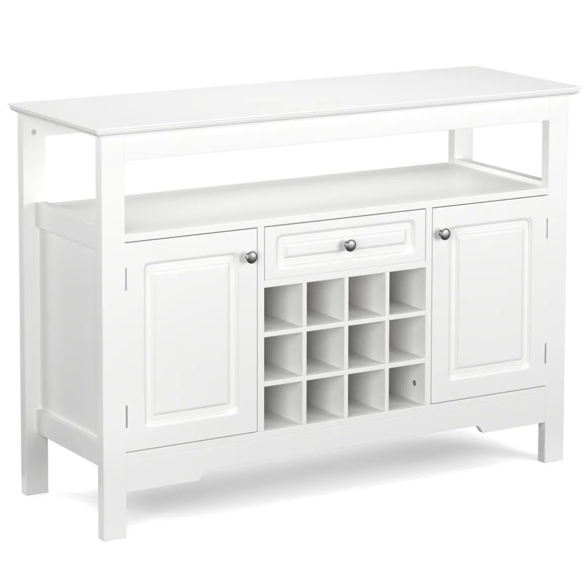 Sideboard LAVEA mit Weinregal 116 x 82 cm weiss