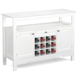 Sideboard LAVEA mit Weinregal 116 x 82 cm weiss