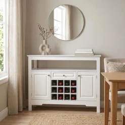 Sideboard LAVEA mit Weinregal 116 x 82 cm weiss