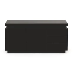 Sideboard LED ELVIO 150 x 75 cm schwarz