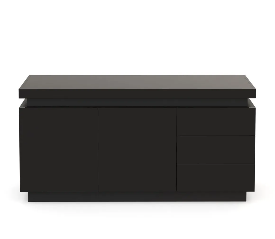 Sideboard LED ELVIO 150 x 75 cm schwarz