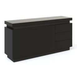 Sideboard LED ELVIO 150 x 75 cm schwarz