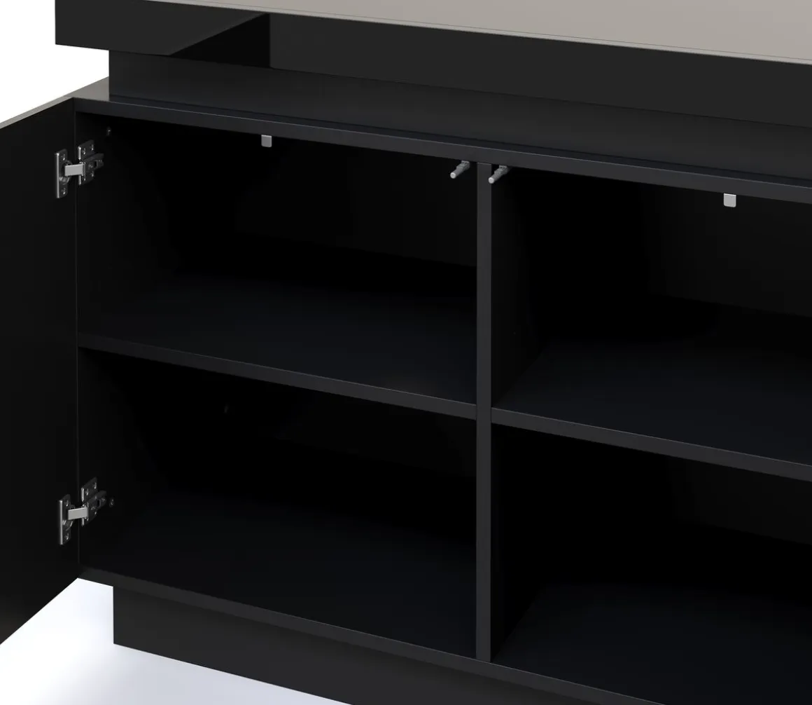 Sideboard LED ELVIO 150 x 75 cm schwarz