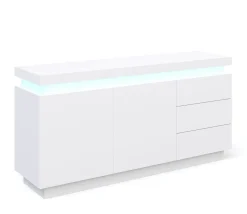 Sideboard LED ELVIO 150 x 75 cm weiss