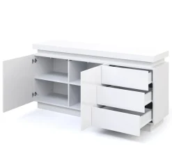 Sideboard LED ELVIO 150 x 75 cm weiss