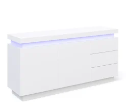 Sideboard LED ELVIO 150 x 75 cm weiss