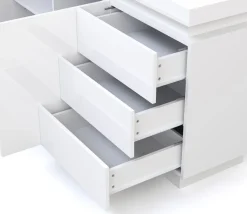 Sideboard LED ELVIO 150 x 75 cm weiss