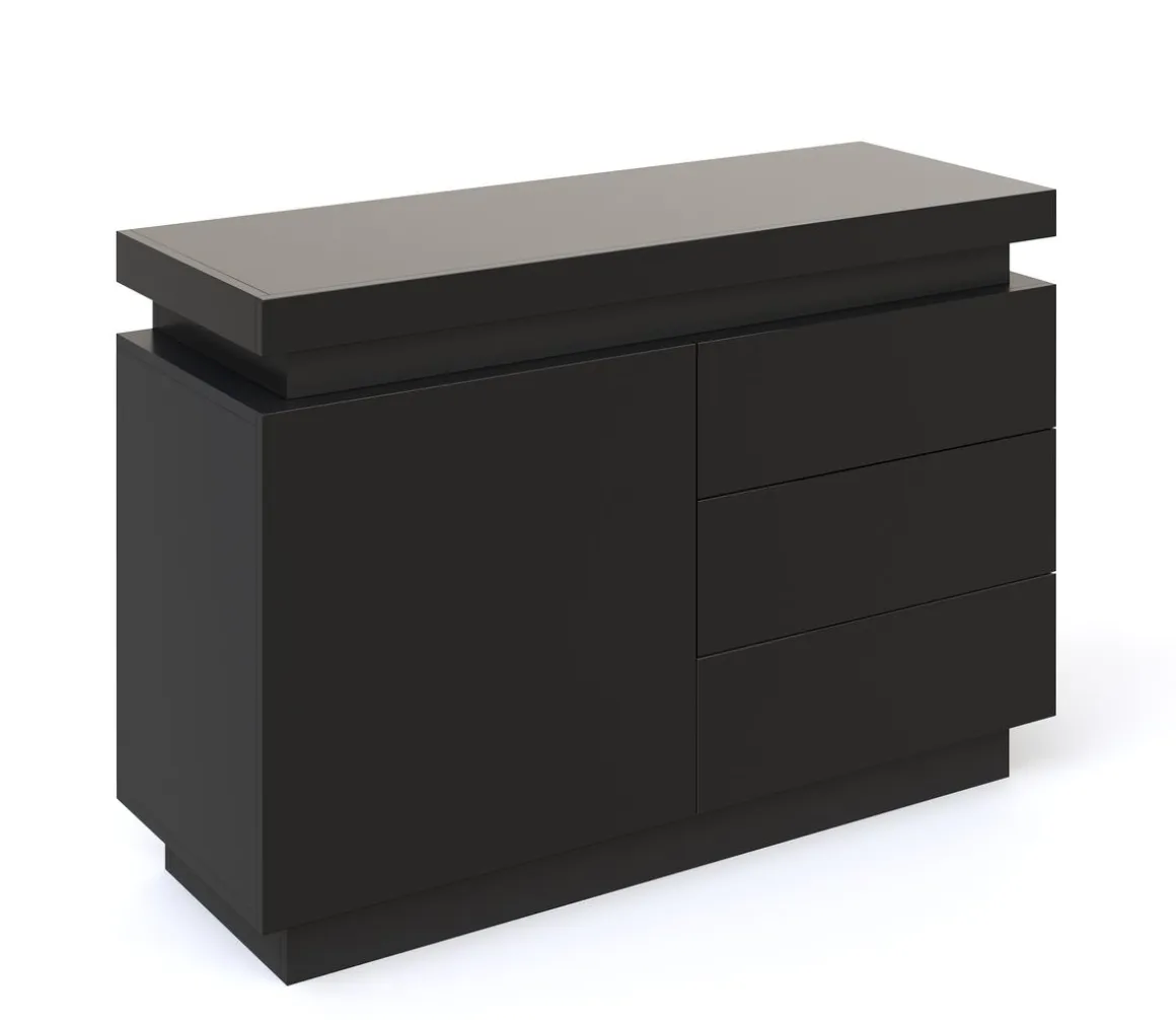 Sideboard LED GIANNI 110 x 76 cm schwarz