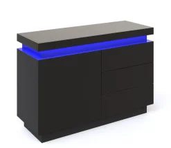Sideboard LED GIANNI 110 x 76 cm schwarz