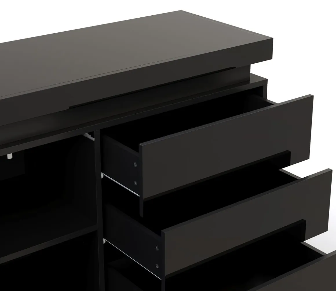 Sideboard LED GIANNI 110 x 76 cm schwarz