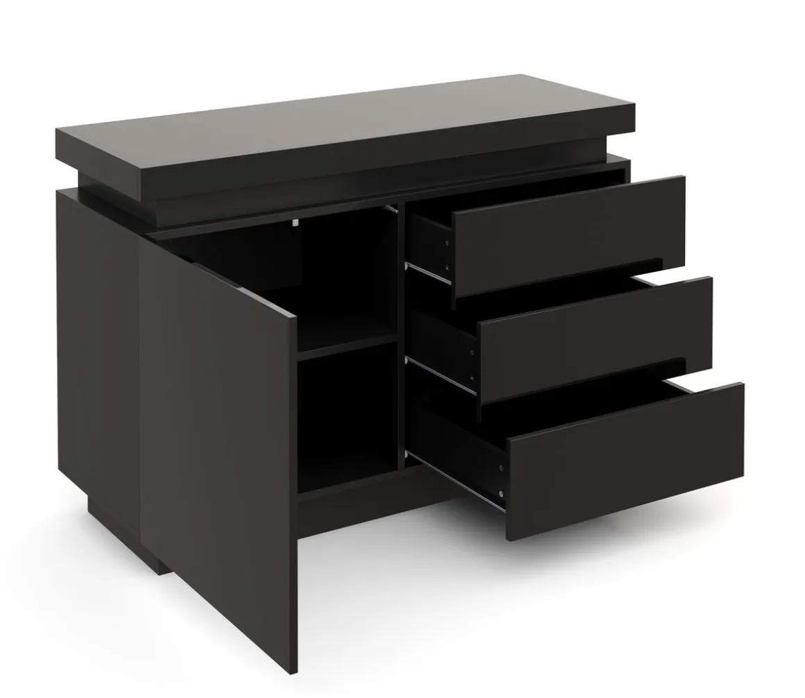 Sideboard LED GIANNI 110 x 76 cm schwarz