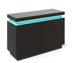 Sideboard LED GIANNI 110 x 76 cm schwarz