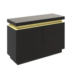 Sideboard LED GIANNI 110 x 76 cm schwarz
