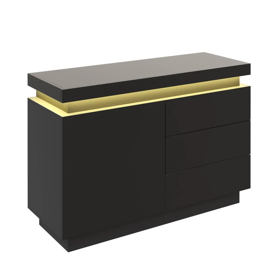 Sideboard LED GIANNI 110 x 76 cm schwarz