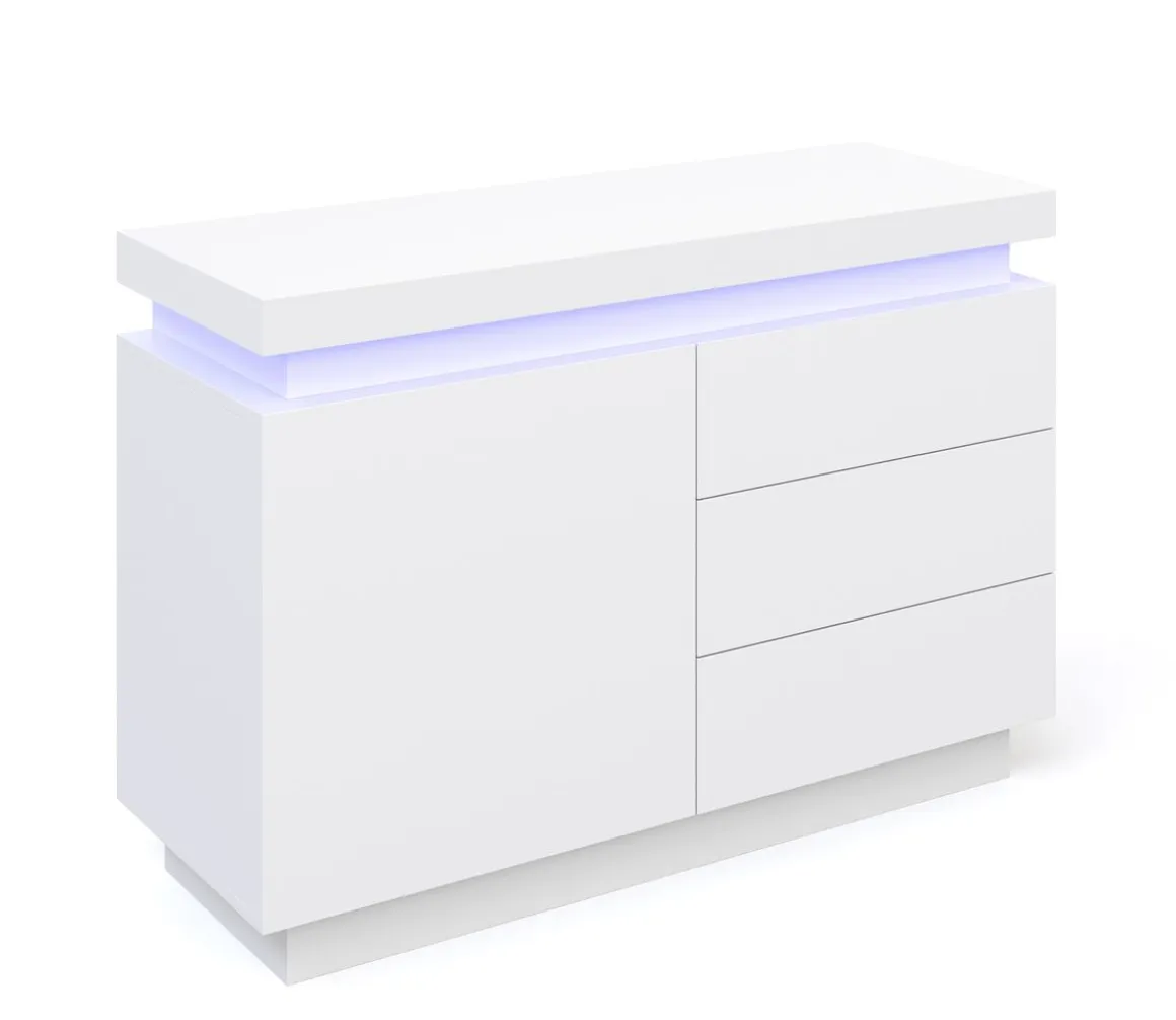 Sideboard LED GIANNI 110 x 75 cm weiss