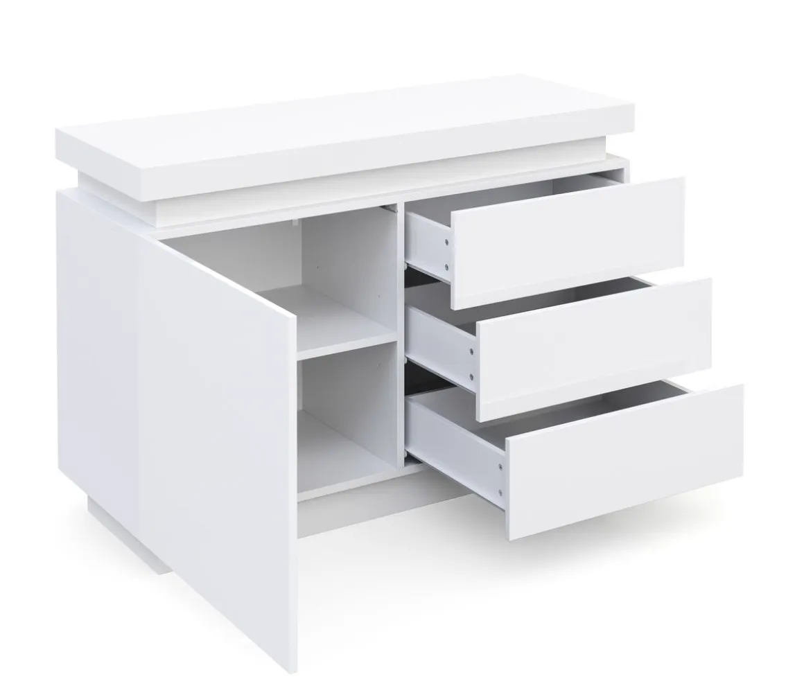 Sideboard LED GIANNI 110 x 75 cm weiss
