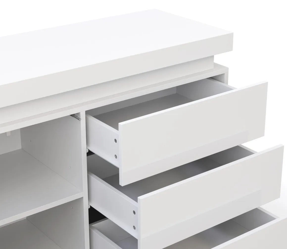 Sideboard LED GIANNI 110 x 75 cm weiss