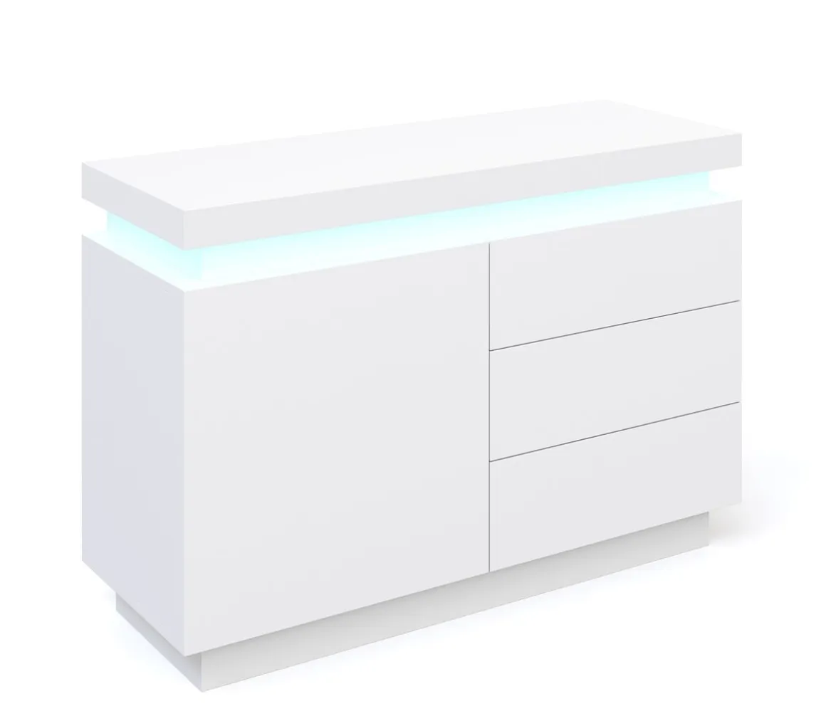 Sideboard LED GIANNI 110 x 75 cm weiss