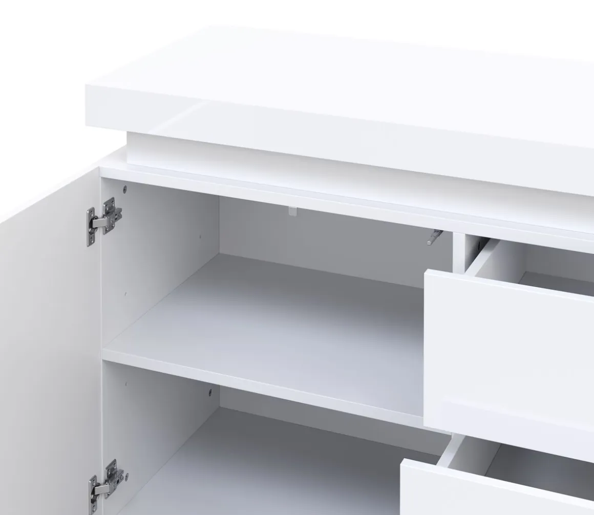 Sideboard LED GIANNI 110 x 75 cm weiss