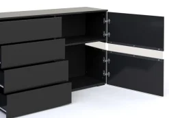 Sideboard LED TANA 177 x 72 cm schwarz