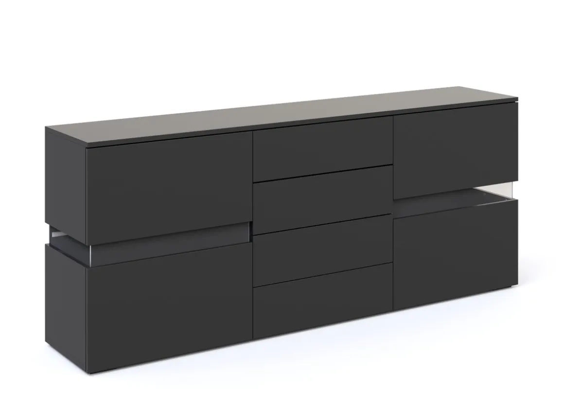 Sideboard LED TANA 177 x 72 cm schwarz