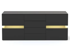 Sideboard LED TANA 177 x 72 cm schwarz