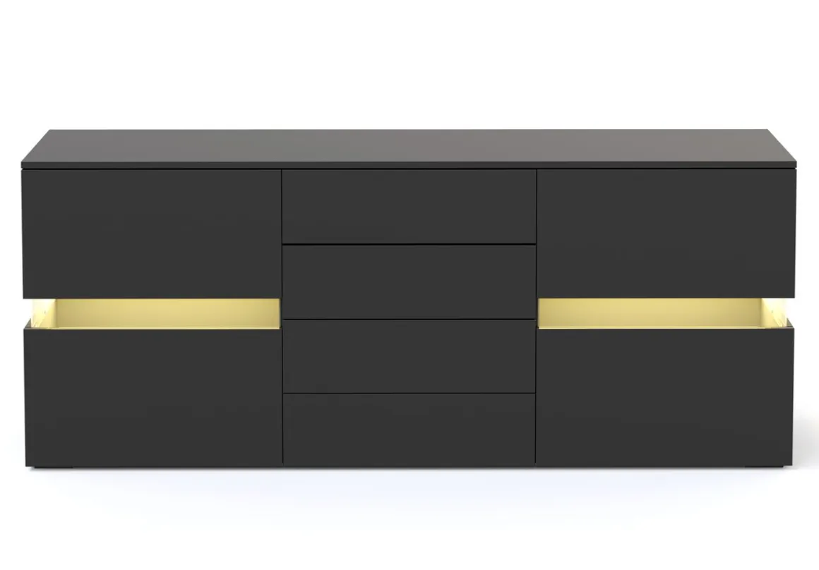 Sideboard LED TANA 177 x 72 cm schwarz